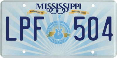 MS license plate LPF504