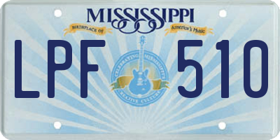MS license plate LPF510