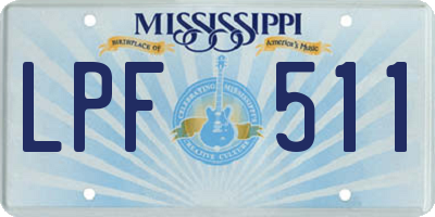 MS license plate LPF511