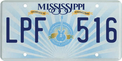 MS license plate LPF516