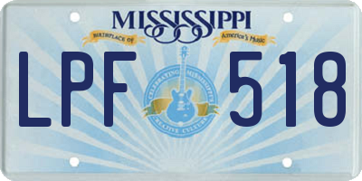 MS license plate LPF518