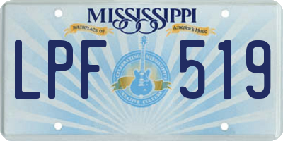 MS license plate LPF519