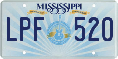 MS license plate LPF520
