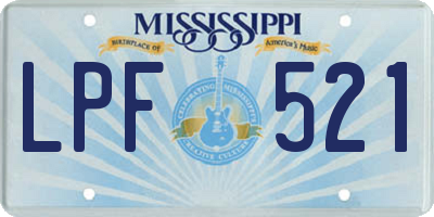 MS license plate LPF521