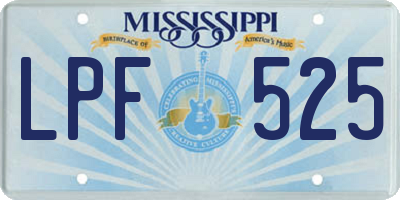 MS license plate LPF525