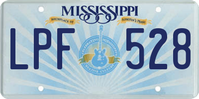 MS license plate LPF528