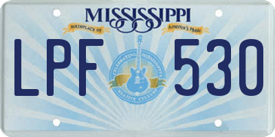 MS license plate LPF530