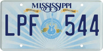 MS license plate LPF544