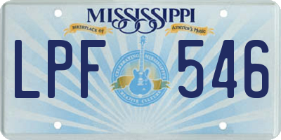 MS license plate LPF546