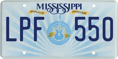 MS license plate LPF550