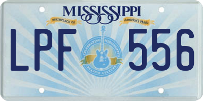 MS license plate LPF556