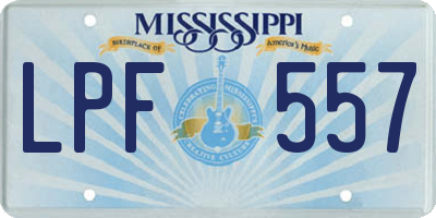 MS license plate LPF557