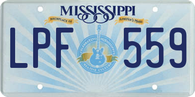 MS license plate LPF559