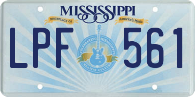 MS license plate LPF561