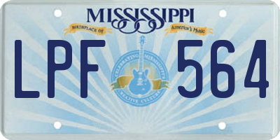 MS license plate LPF564