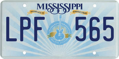 MS license plate LPF565