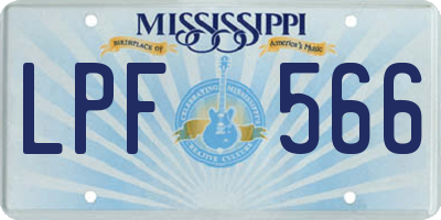 MS license plate LPF566