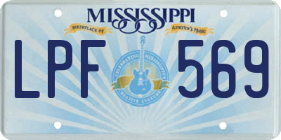 MS license plate LPF569