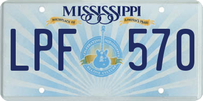 MS license plate LPF570
