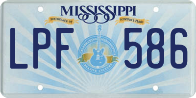 MS license plate LPF586