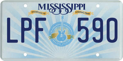 MS license plate LPF590