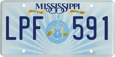 MS license plate LPF591