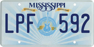 MS license plate LPF592