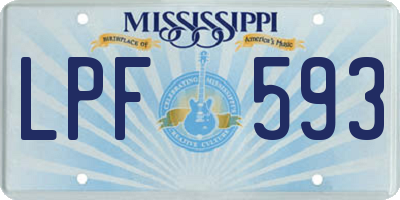 MS license plate LPF593