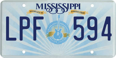 MS license plate LPF594
