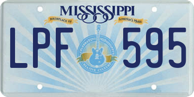 MS license plate LPF595