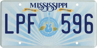 MS license plate LPF596