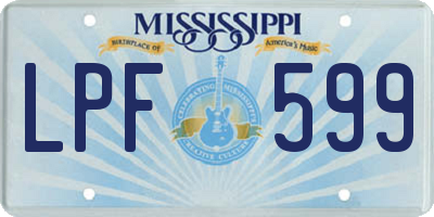 MS license plate LPF599