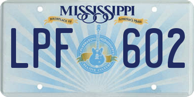 MS license plate LPF602