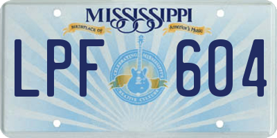 MS license plate LPF604