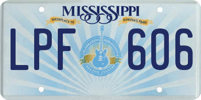 MS license plate LPF606