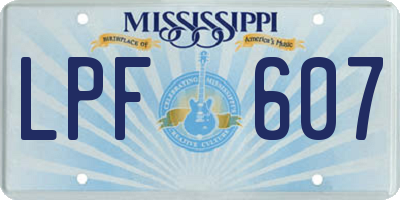 MS license plate LPF607