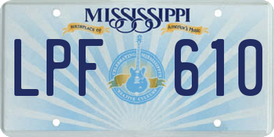 MS license plate LPF610