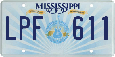 MS license plate LPF611