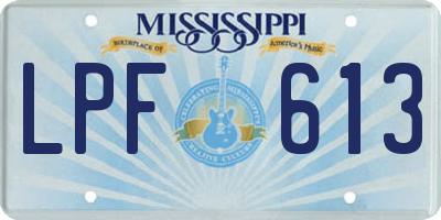 MS license plate LPF613