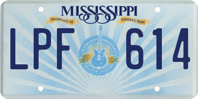 MS license plate LPF614