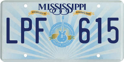 MS license plate LPF615
