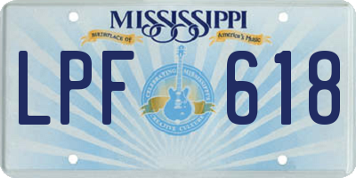 MS license plate LPF618