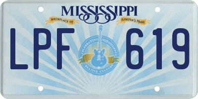MS license plate LPF619