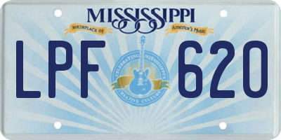 MS license plate LPF620