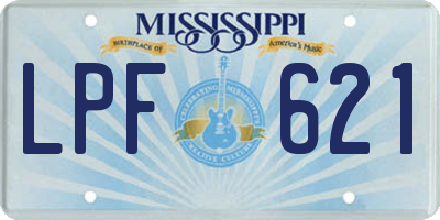 MS license plate LPF621