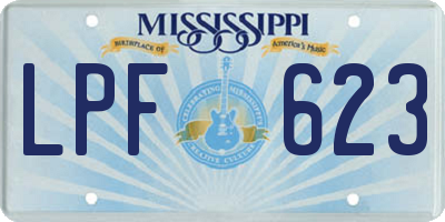 MS license plate LPF623
