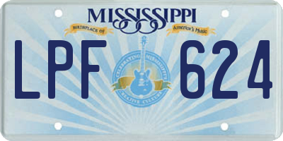 MS license plate LPF624