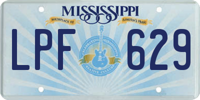 MS license plate LPF629