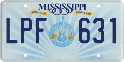 MS license plate LPF631