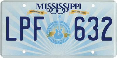 MS license plate LPF632